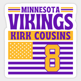 Minnesota Vikings Cousins 8 American Flag Football Sticker